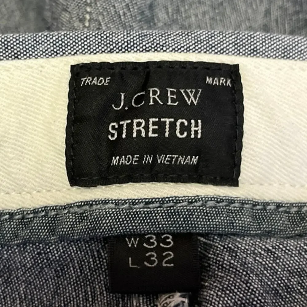 J.Crew Men Gray Mid Rise Stretch Slim Straight Ankle Chino Casual Pants Sz 33x32